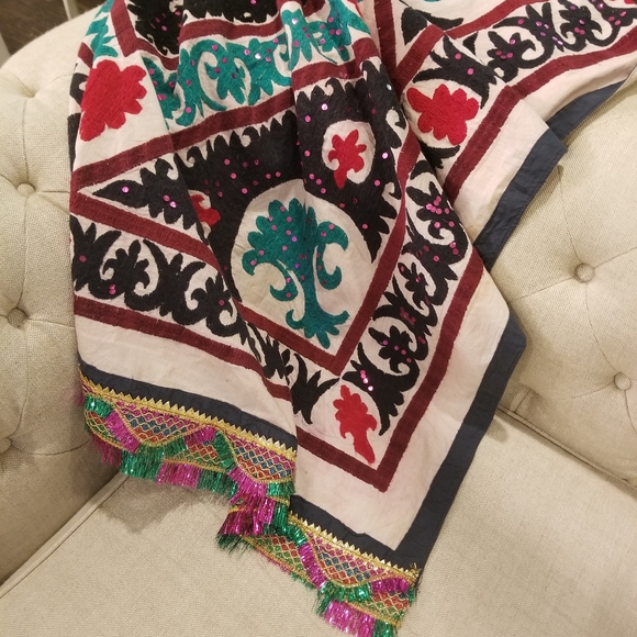 Embroidered wall hanging/throw